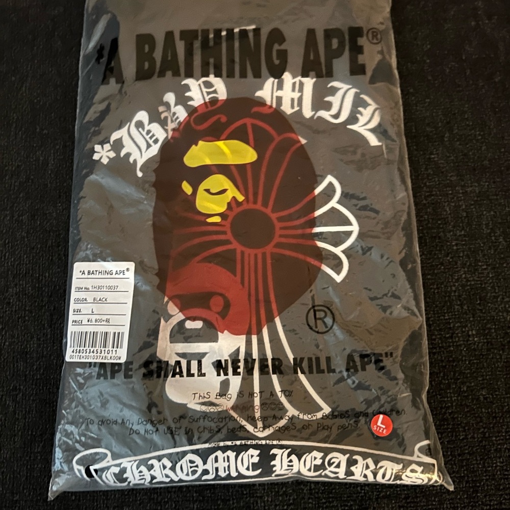 A Bathing Ape Black Graphic Short Sleeve Tee